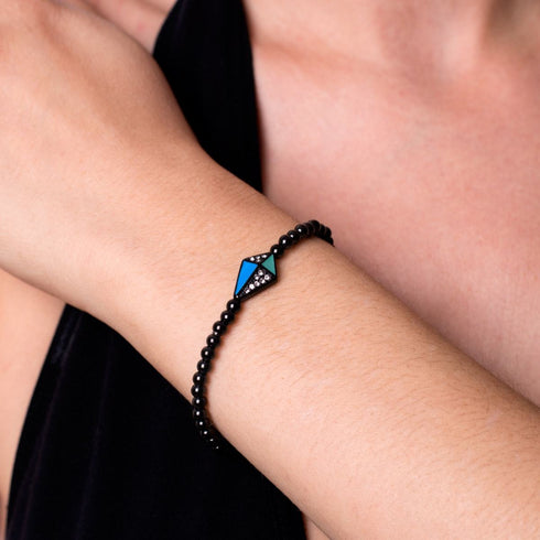 Kite | Gunmetal |  Enamel | Crystal Charm Bracelet